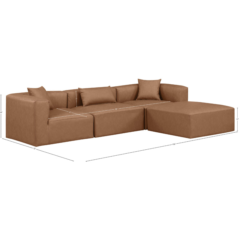 Diamond Modern Furniture Meridian Sectionals Stationary 668Brown-Sec4A IMAGE 9