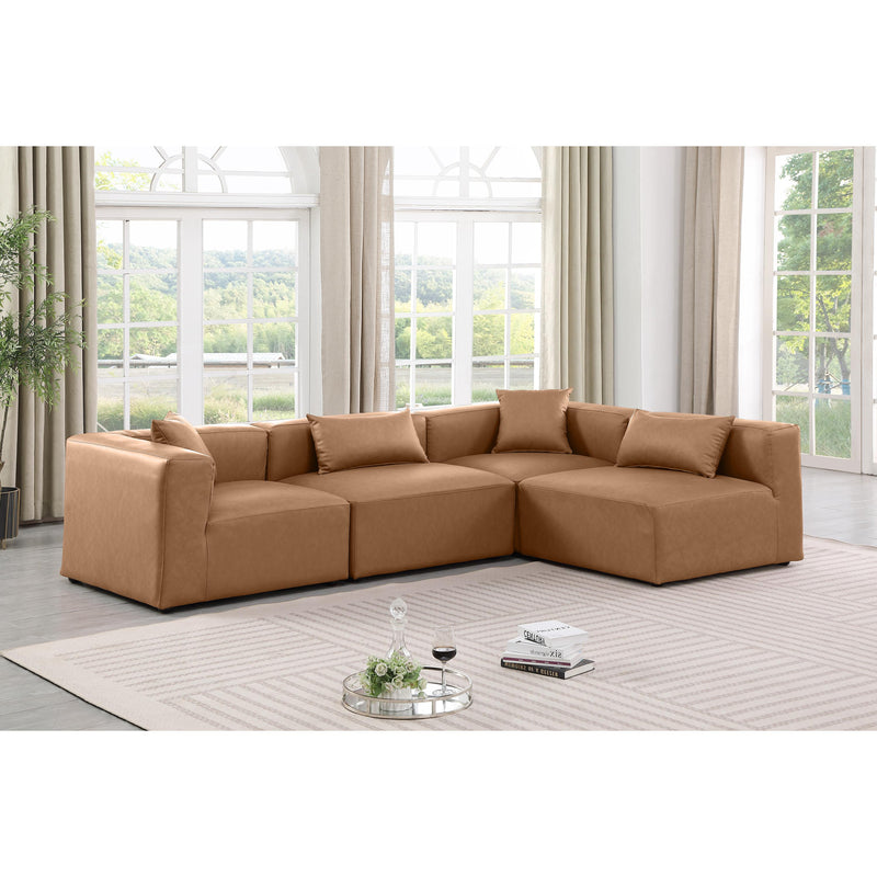 Diamond Modern Furniture Meridian Sectionals Stationary 668Brown-Sec4B IMAGE 2