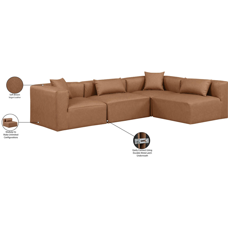 Diamond Modern Furniture Meridian Sectionals Stationary 668Brown-Sec4B IMAGE 9