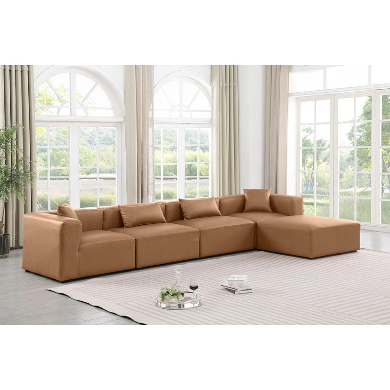 Diamond Modern Furniture Meridian Sectionals Stationary 668Brown-Sec5A IMAGE 2