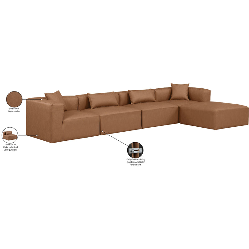 Diamond Modern Furniture Meridian Sectionals Stationary 668Brown-Sec5A IMAGE 8