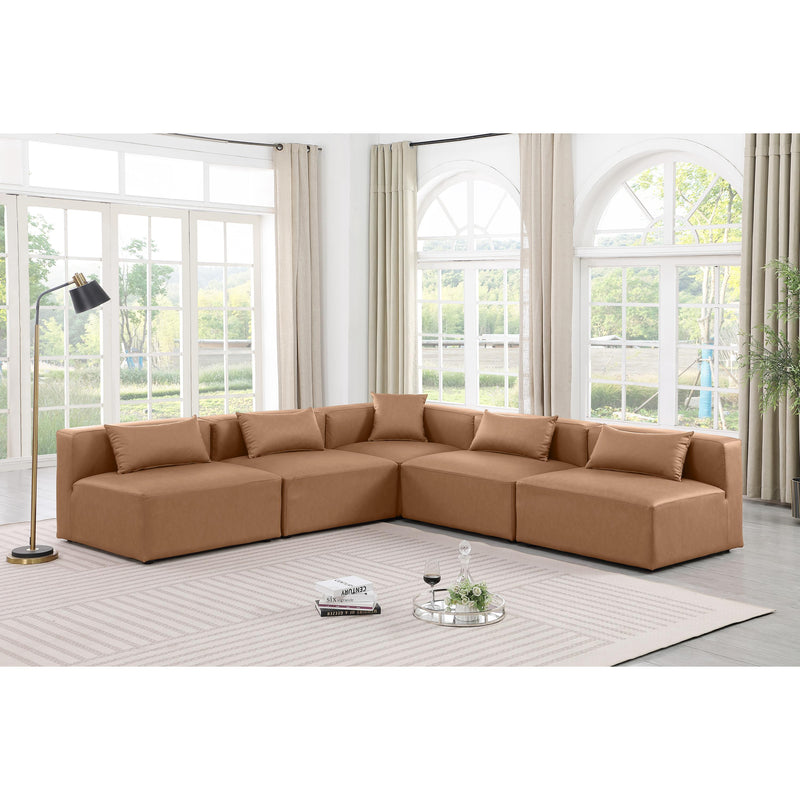 Diamond Modern Furniture Meridian Sectionals Stationary 668Brown-Sec5B IMAGE 2