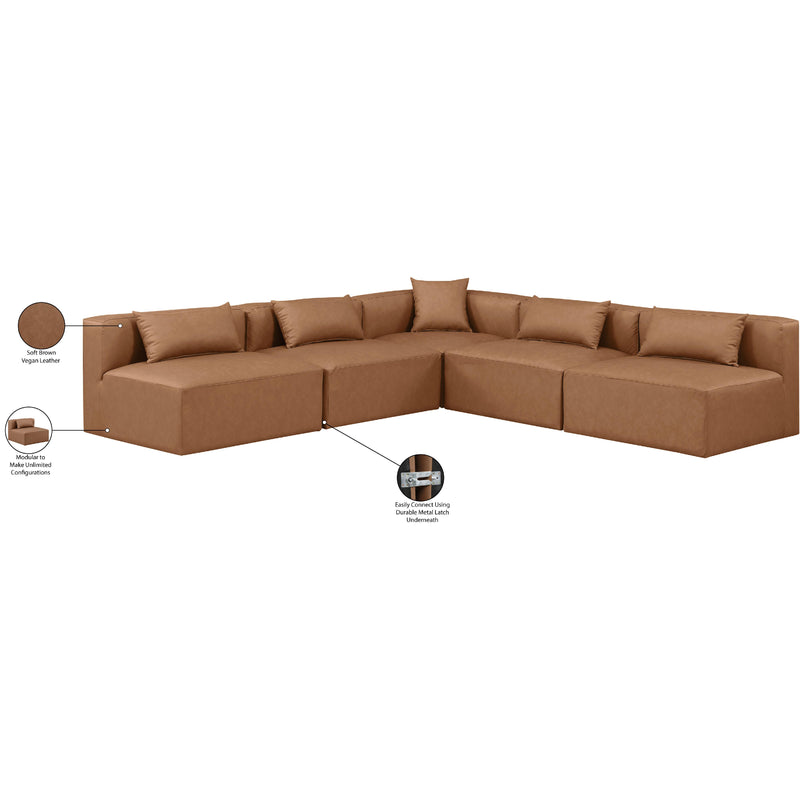 Diamond Modern Furniture Meridian Sectionals Stationary 668Brown-Sec5B IMAGE 8