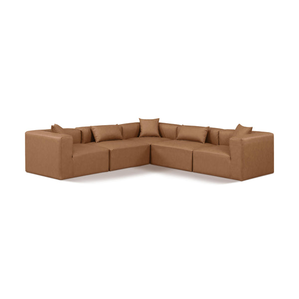 Diamond Modern Furniture Meridian Sectionals Stationary 668Brown-Sec5C IMAGE 1