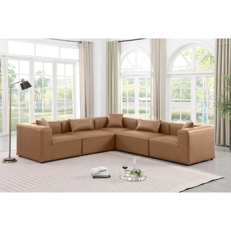 Diamond Modern Furniture Meridian Sectionals Stationary 668Brown-Sec5C IMAGE 2