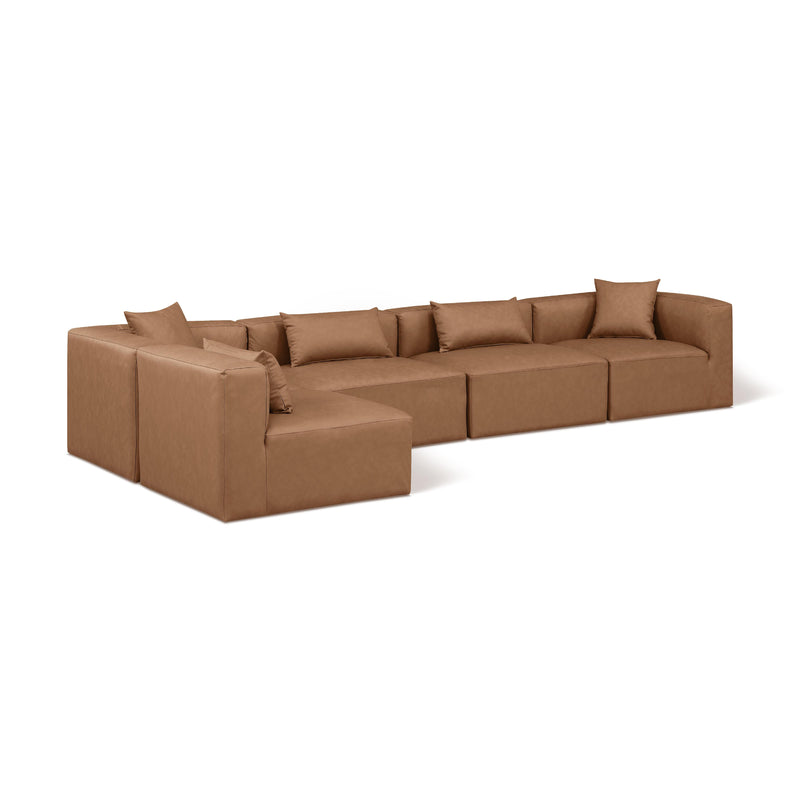 Diamond Modern Furniture Meridian Sectionals Stationary 668Brown-Sec5D IMAGE 1