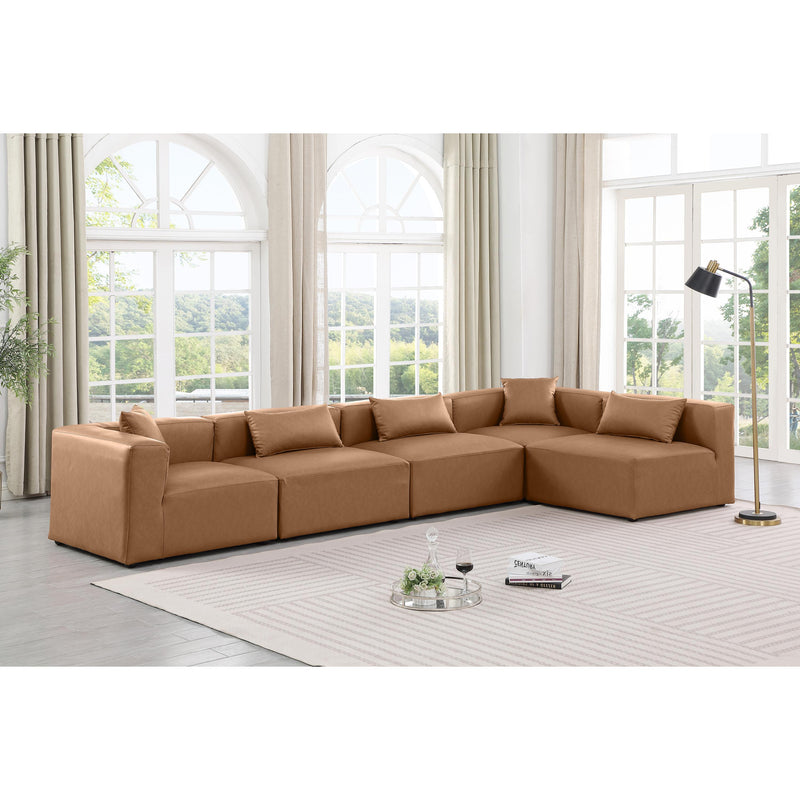 Diamond Modern Furniture Meridian Sectionals Stationary 668Brown-Sec5D IMAGE 2