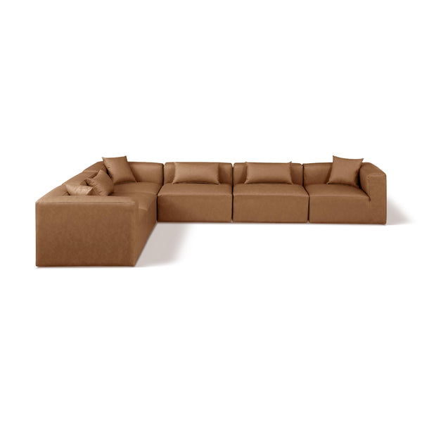 Diamond Modern Furniture Meridian Sectionals Stationary 668Brown-Sec6A IMAGE 1