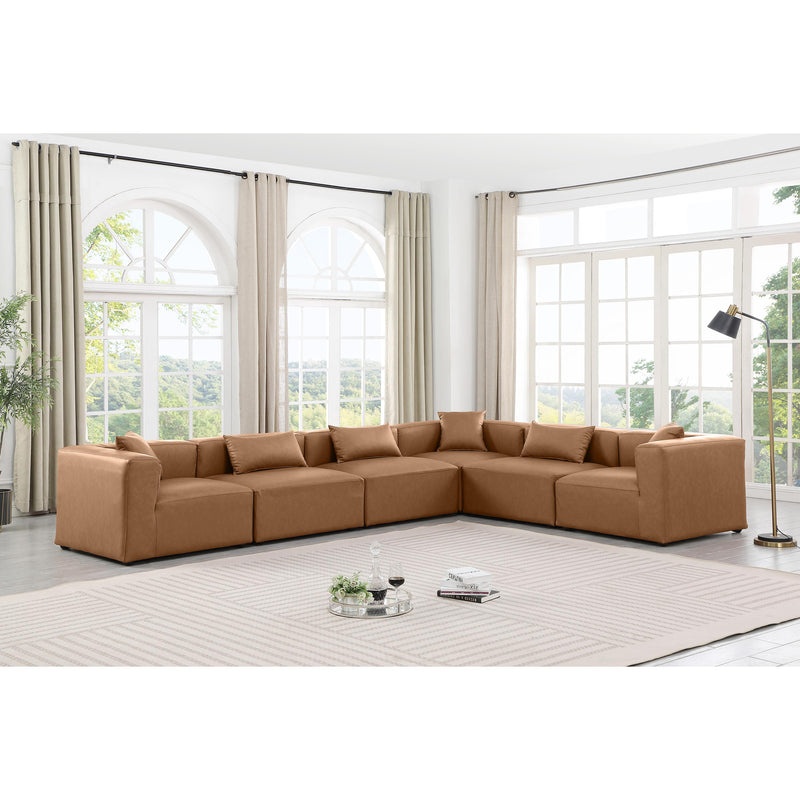 Diamond Modern Furniture Meridian Sectionals Stationary 668Brown-Sec6A IMAGE 2