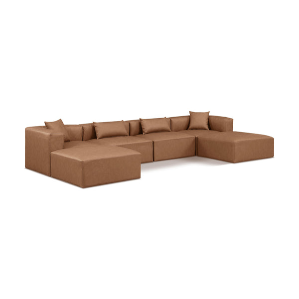 Diamond Modern Furniture Meridian Sectionals Stationary 668Brown-Sec6B IMAGE 1