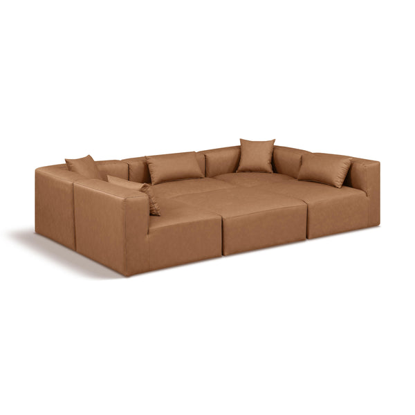 Diamond Modern Furniture Meridian Sectionals Stationary 668Brown-Sec6C IMAGE 1