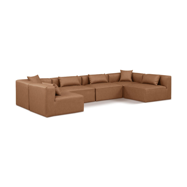 Diamond Modern Furniture Meridian Sectionals Stationary 668Brown-Sec6D IMAGE 1