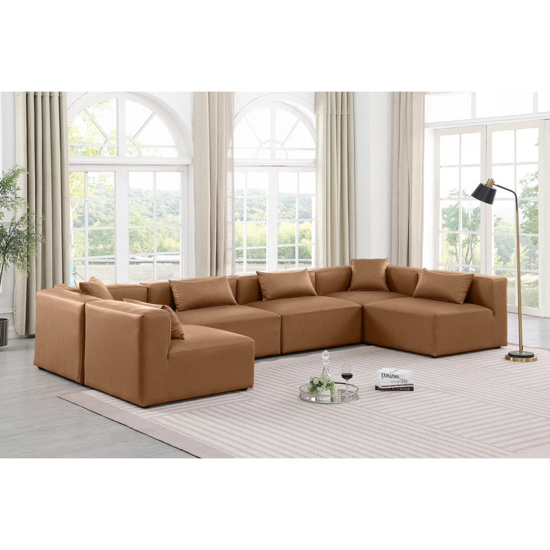 Diamond Modern Furniture Meridian Sectionals Stationary 668Brown-Sec6D IMAGE 2