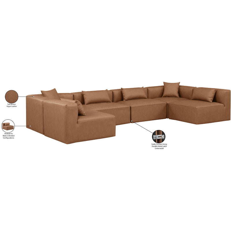 Diamond Modern Furniture Meridian Sectionals Stationary 668Brown-Sec6D IMAGE 8