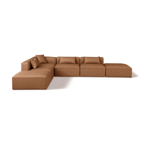 Diamond Modern Furniture Meridian Sectionals Stationary 668Brown-Sec6E IMAGE 1