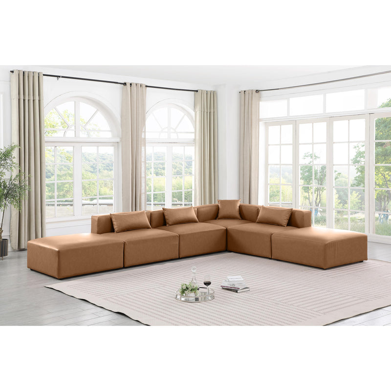 Diamond Modern Furniture Meridian Sectionals Stationary 668Brown-Sec6E IMAGE 2