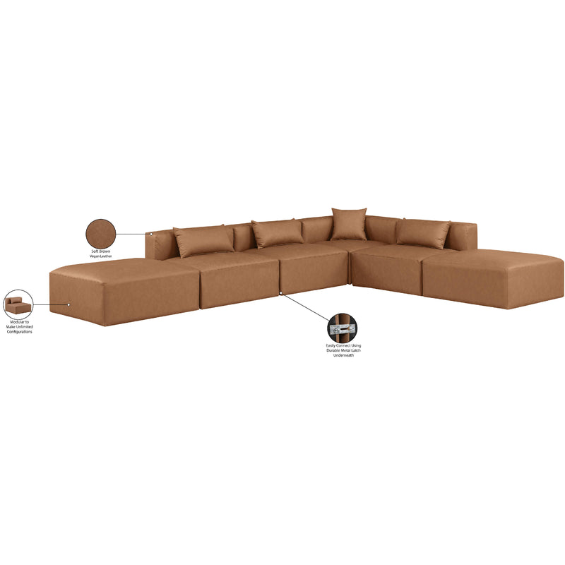 Diamond Modern Furniture Meridian Sectionals Stationary 668Brown-Sec6E IMAGE 8