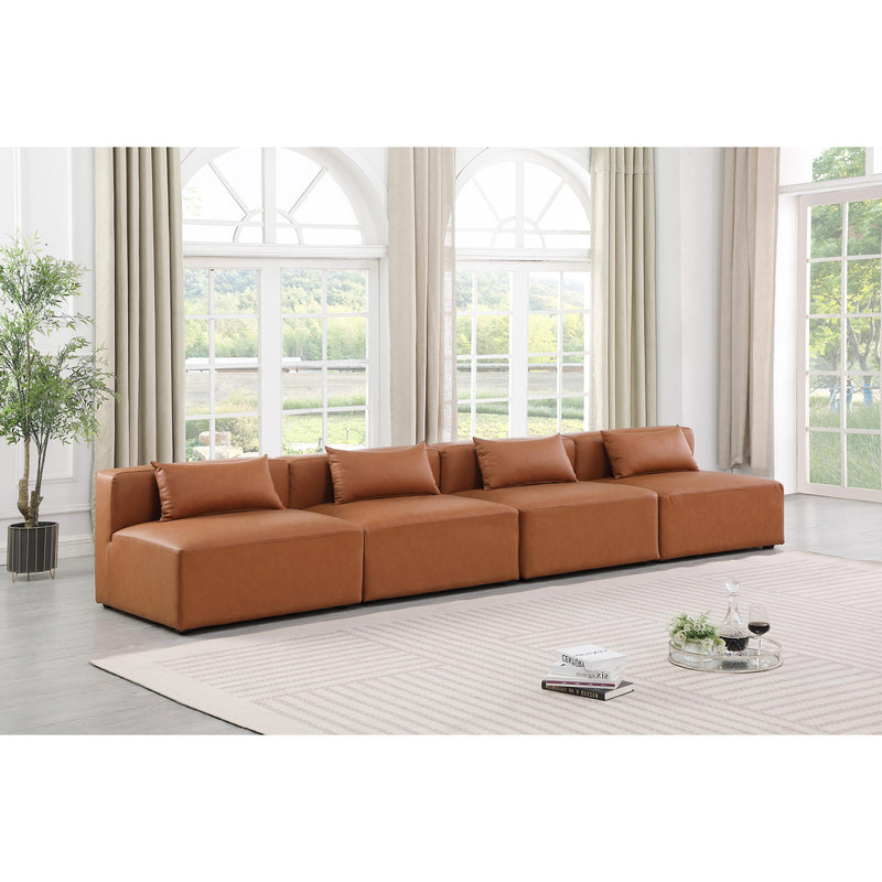 Diamond Modern Furniture Meridian Sofas Stationary 668Cognac-S144A IMAGE 2