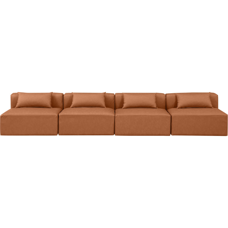 Diamond Modern Furniture Meridian Sofas Stationary 668Cognac-S144A IMAGE 4