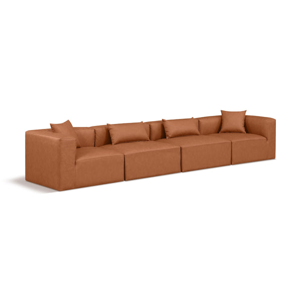 Diamond Modern Furniture Meridian Sofas Stationary 668Cognac-S144B IMAGE 1