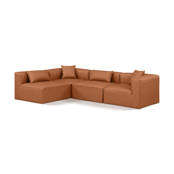 Diamond Modern Furniture Meridian Sectionals Stationary 668Cognac-Sec4B IMAGE 1