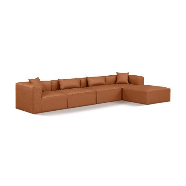 Diamond Modern Furniture Meridian Sectionals Stationary 668Cognac-Sec5A IMAGE 1