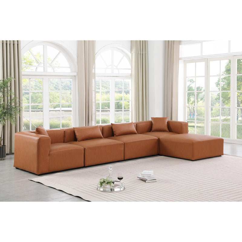 Diamond Modern Furniture Meridian Sectionals Stationary 668Cognac-Sec5A IMAGE 2