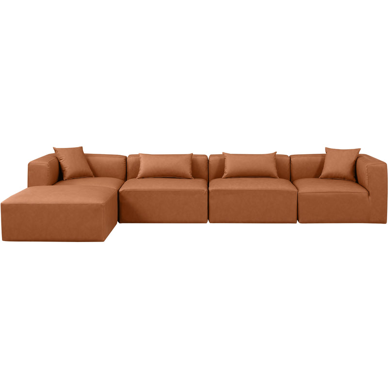 Diamond Modern Furniture Meridian Sectionals Stationary 668Cognac-Sec5A IMAGE 4