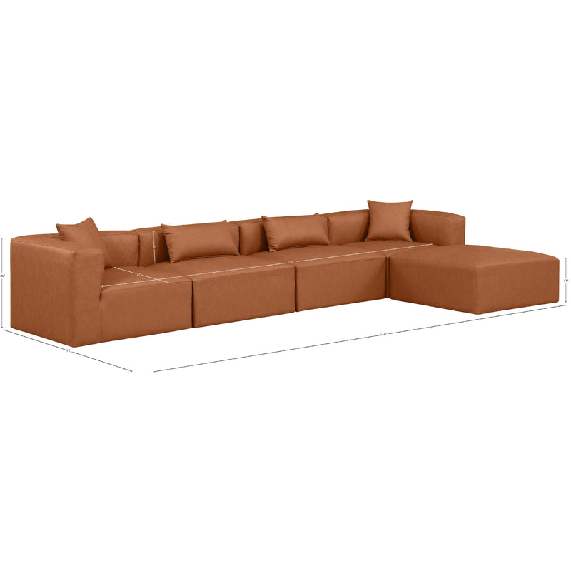 Diamond Modern Furniture Meridian Sectionals Stationary 668Cognac-Sec5A IMAGE 9