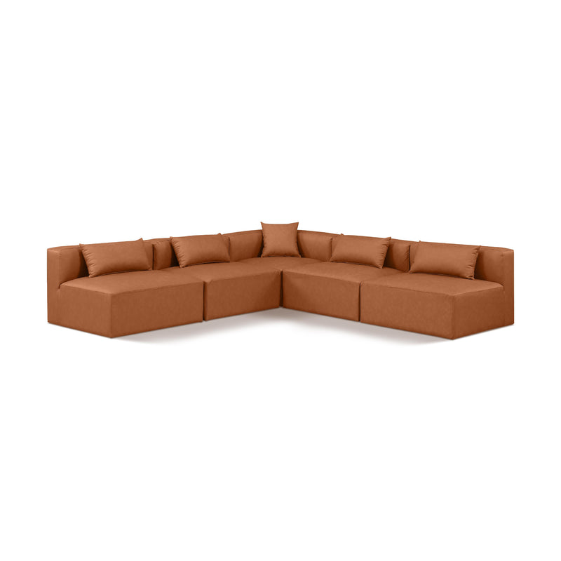 Diamond Modern Furniture Meridian Sectionals Stationary 668Cognac-Sec5B IMAGE 1