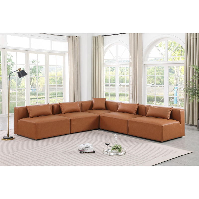 Diamond Modern Furniture Meridian Sectionals Stationary 668Cognac-Sec5B IMAGE 2