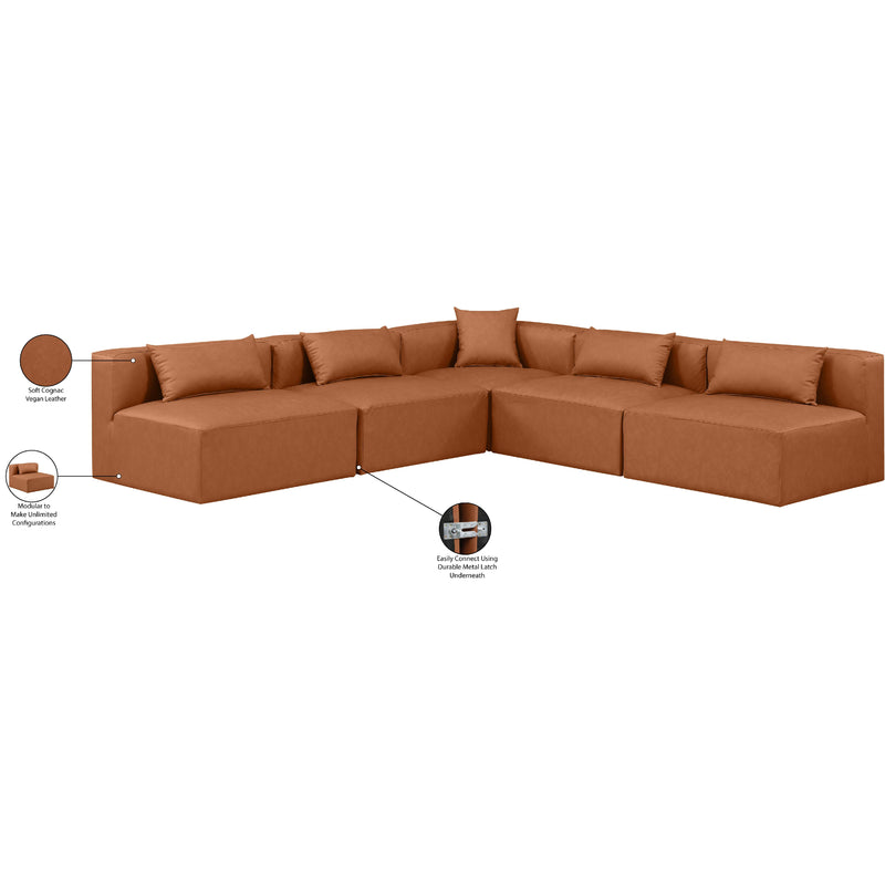 Diamond Modern Furniture Meridian Sectionals Stationary 668Cognac-Sec5B IMAGE 8