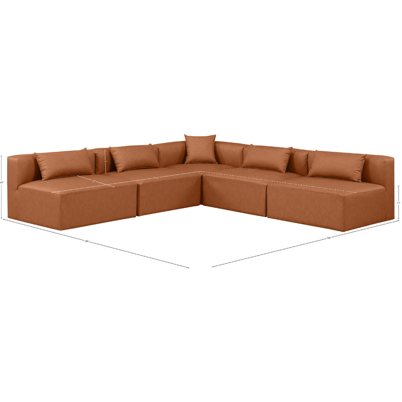 Diamond Modern Furniture Meridian Sectionals Stationary 668Cognac-Sec5B IMAGE 9