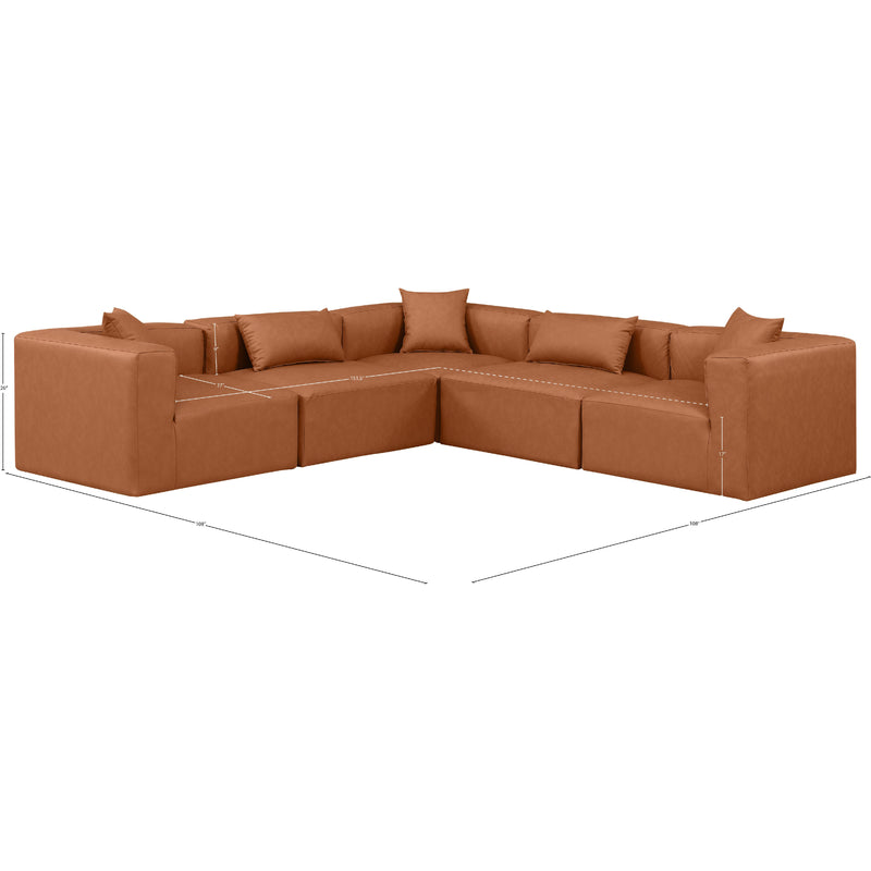 Diamond Modern Furniture Meridian Sectionals Stationary 668Cognac-Sec5C IMAGE 10