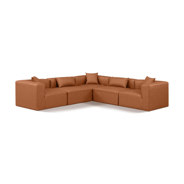 Diamond Modern Furniture Meridian Sectionals Stationary 668Cognac-Sec5C IMAGE 1