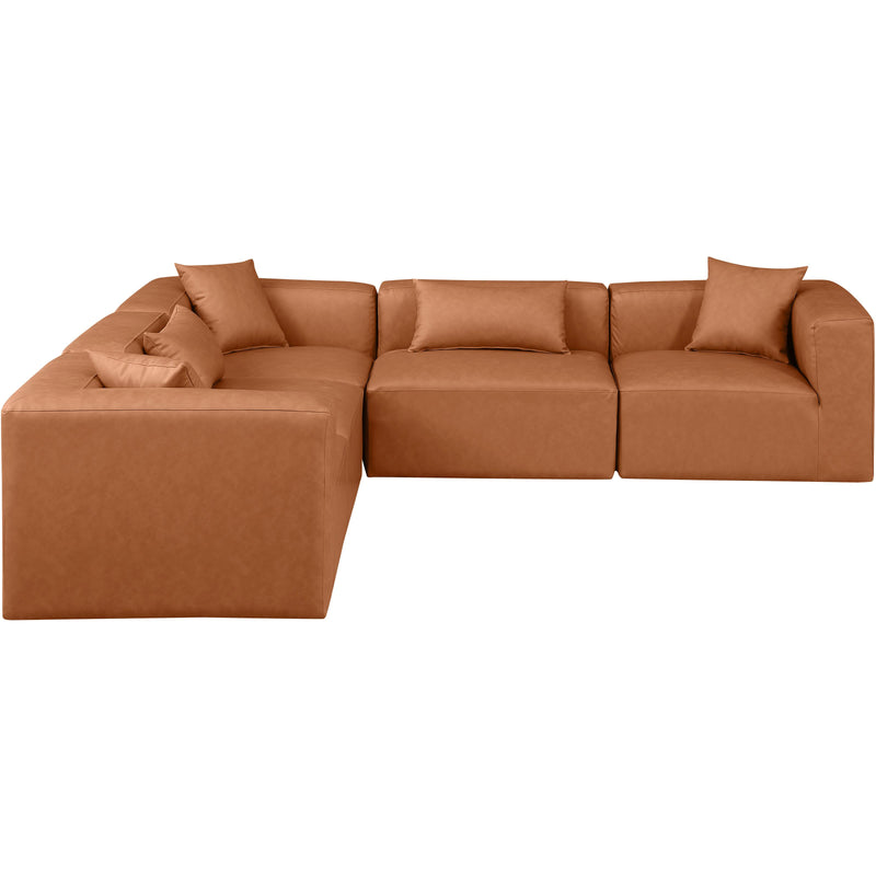 Diamond Modern Furniture Meridian Sectionals Stationary 668Cognac-Sec5C IMAGE 4