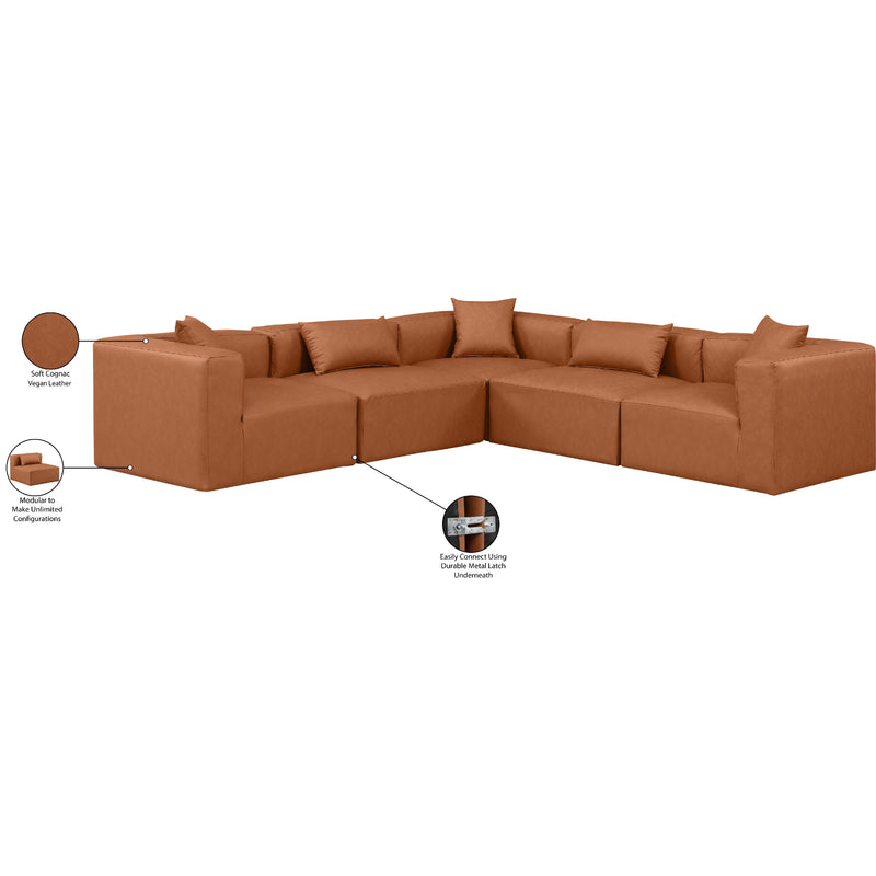 Diamond Modern Furniture Meridian Sectionals Stationary 668Cognac-Sec5C IMAGE 9