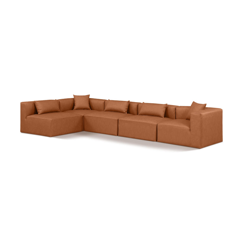 Diamond Modern Furniture Meridian Sectionals Stationary 668Cognac-Sec5D IMAGE 1