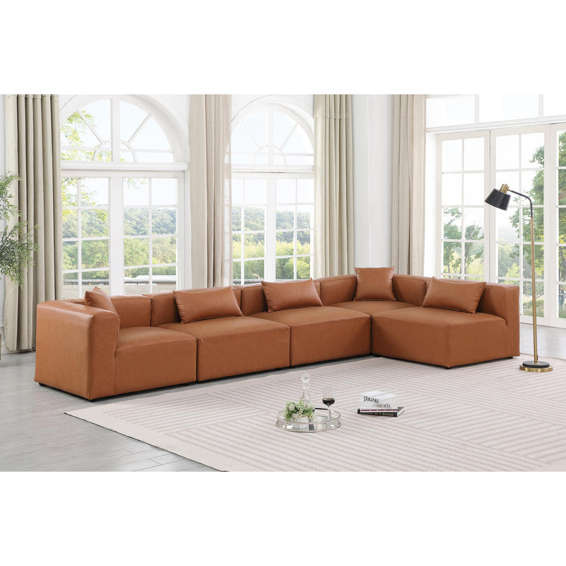 Diamond Modern Furniture Meridian Sectionals Stationary 668Cognac-Sec5D IMAGE 2