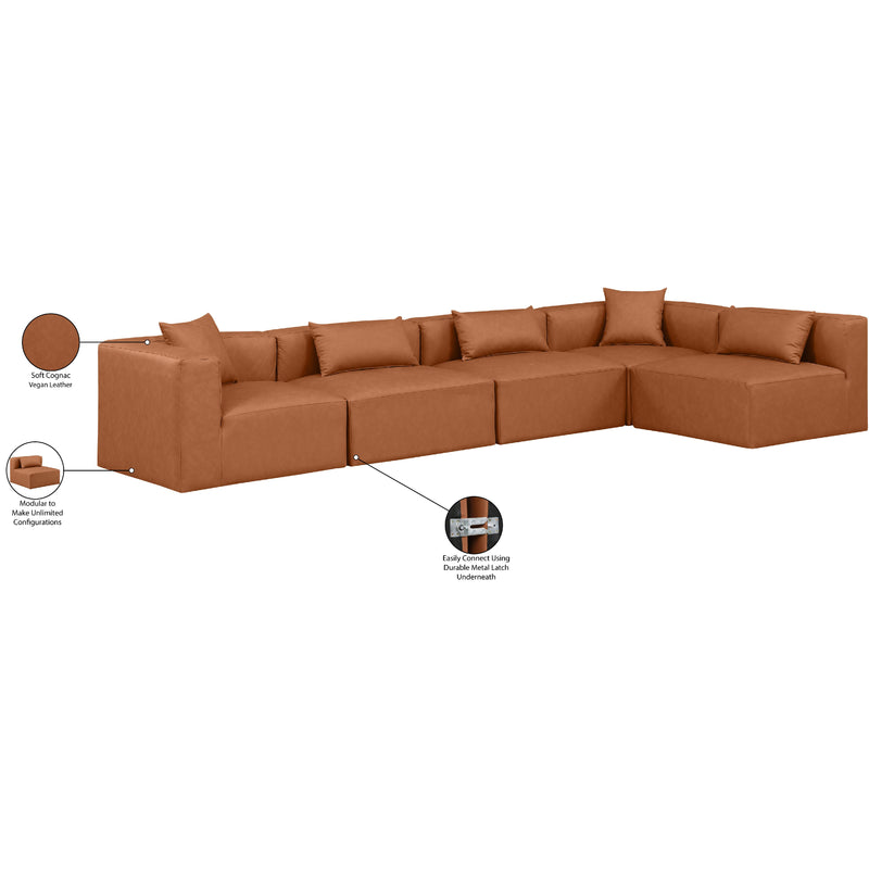 Diamond Modern Furniture Meridian Sectionals Stationary 668Cognac-Sec5D IMAGE 9