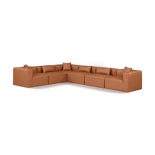 Diamond Modern Furniture Meridian Sectionals Stationary 668Cognac-Sec6A IMAGE 1