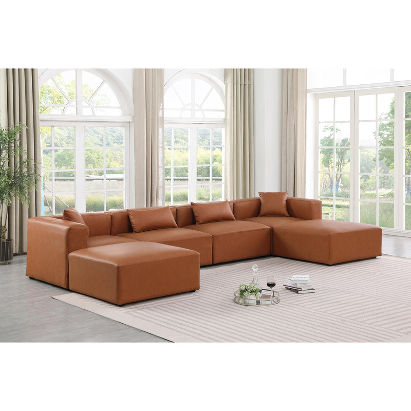 Diamond Modern Furniture Meridian Sectionals Stationary 668Cognac-Sec6B IMAGE 2
