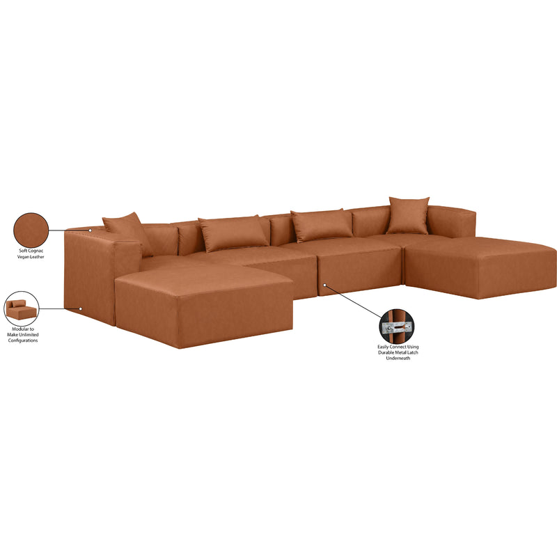 Diamond Modern Furniture Meridian Sectionals Stationary 668Cognac-Sec6B IMAGE 8