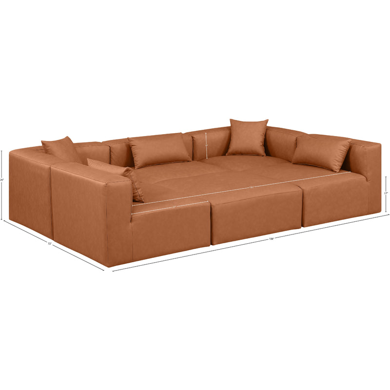 Diamond Modern Furniture Meridian Sectionals Stationary 668Cognac-Sec6C IMAGE 8