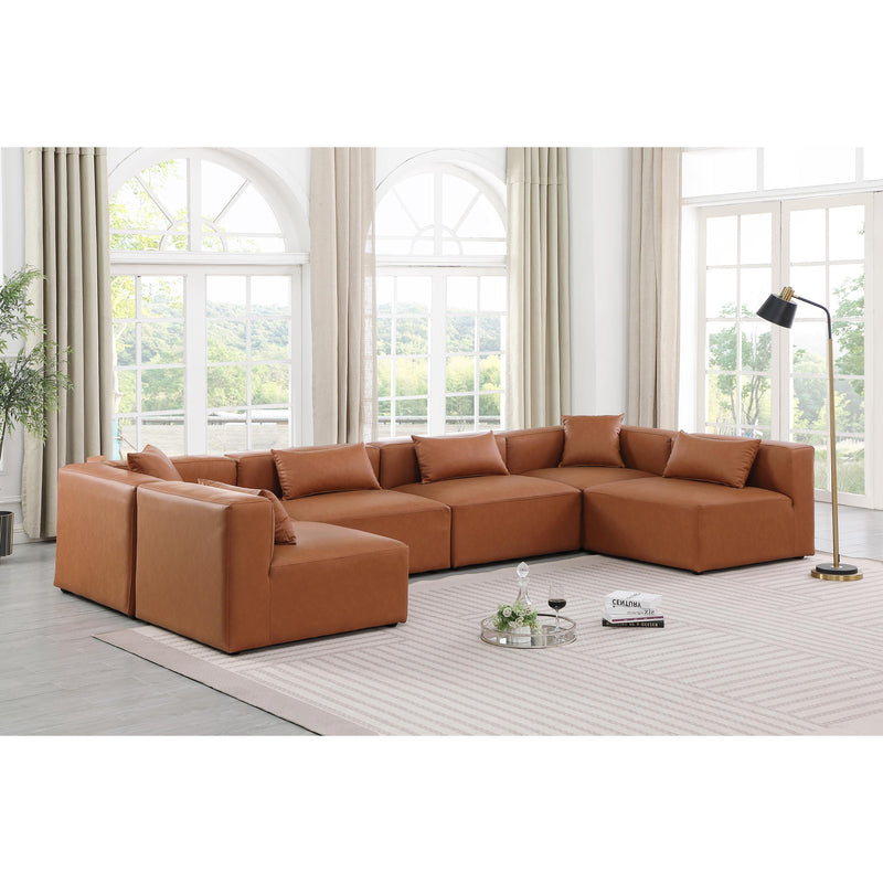 Diamond Modern Furniture Meridian Sectionals Stationary 668Cognac-Sec6D IMAGE 2
