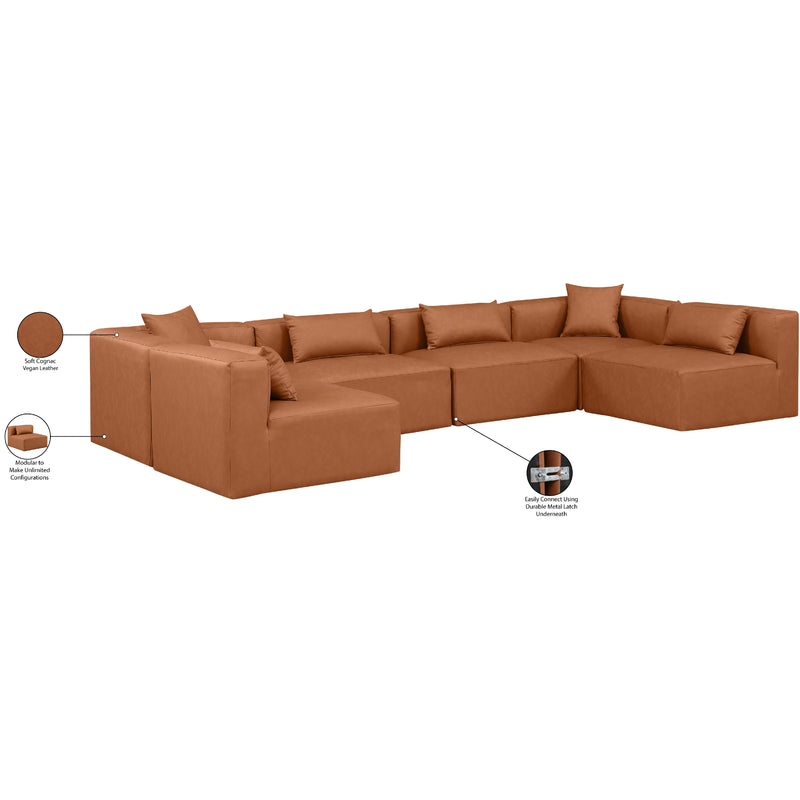Diamond Modern Furniture Meridian Sectionals Stationary 668Cognac-Sec6D IMAGE 8