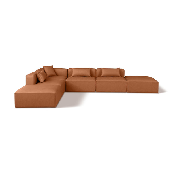 Diamond Modern Furniture Meridian Sectionals Stationary 668Cognac-Sec6E IMAGE 1