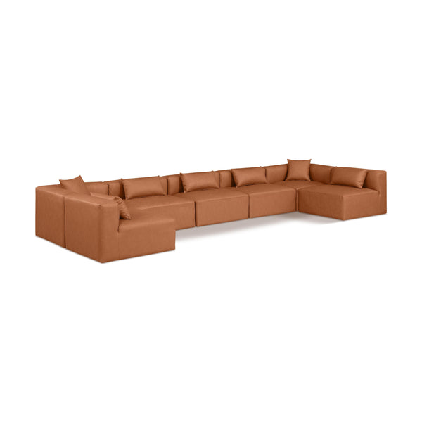 Diamond Modern Furniture Meridian Sectionals Stationary 668Cognac-Sec7B IMAGE 1