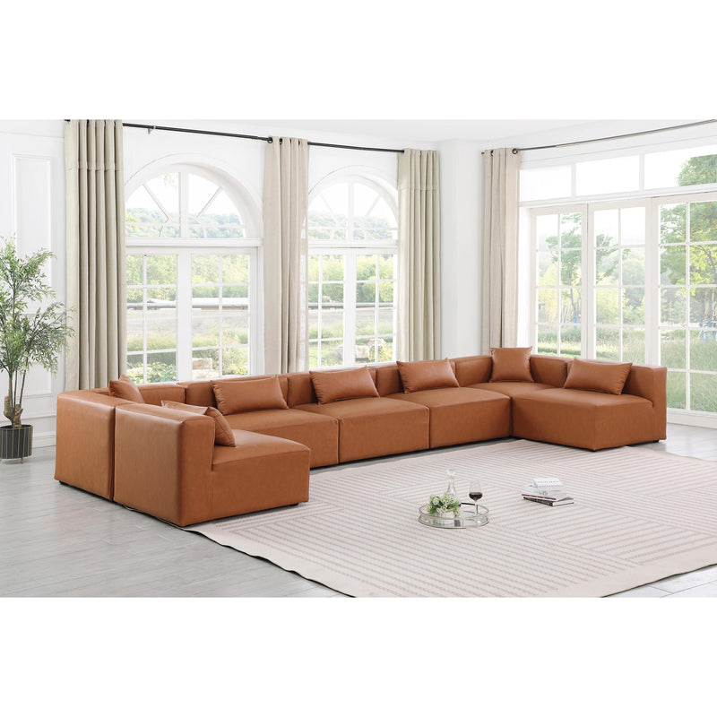 Diamond Modern Furniture Meridian Sectionals Stationary 668Cognac-Sec7B IMAGE 2