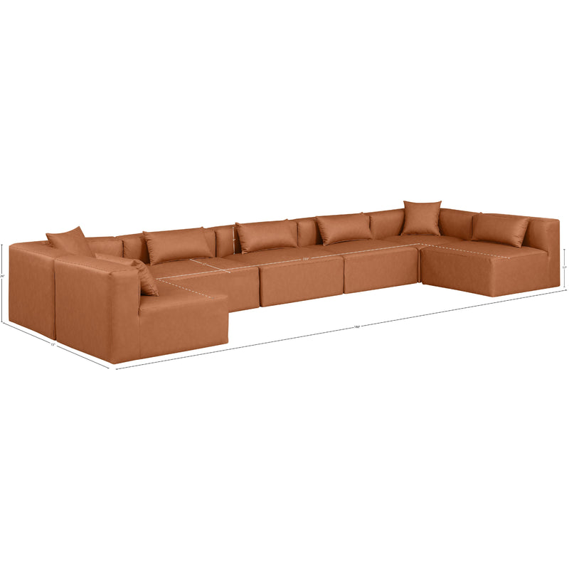 Diamond Modern Furniture Meridian Sectionals Stationary 668Cognac-Sec7B IMAGE 9